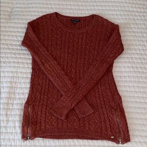Rust Knit Sweater w/ Side Zippers (American Eagle)